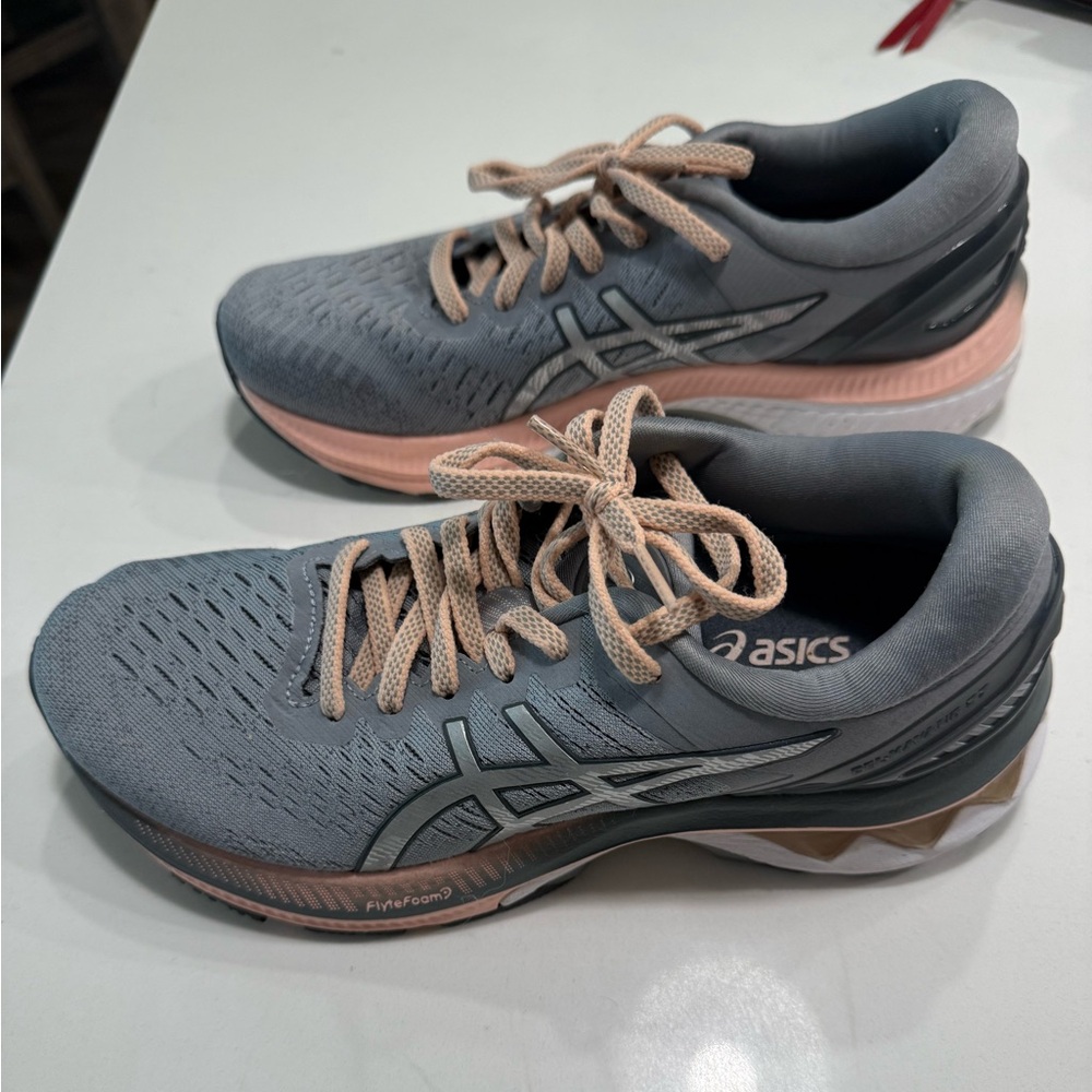 Asics Women's Gray and Pink Athletic Shoes